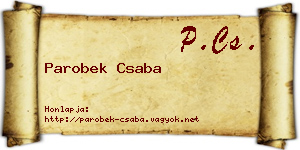 Parobek Csaba névjegykártya